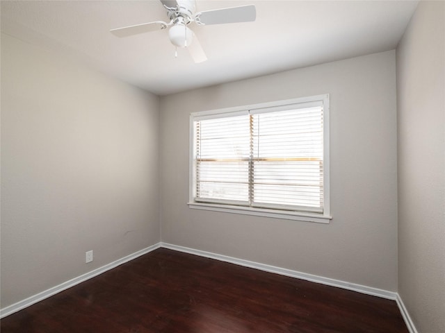 3215 Soway St, Houston, TX 77080 - spare room featuring dark wood-style flooring and ceiling fan