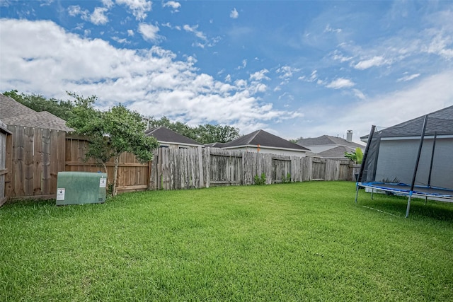 14212 Rocky Briar Ln, Rosharon, TX 77583 - fenced backyard featuring a trampoline