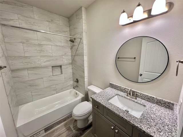 5 Seminole Ct, West Columbia, TX 77486 - full bathroom featuring vanity, wood finished floors, and shower / tub combination