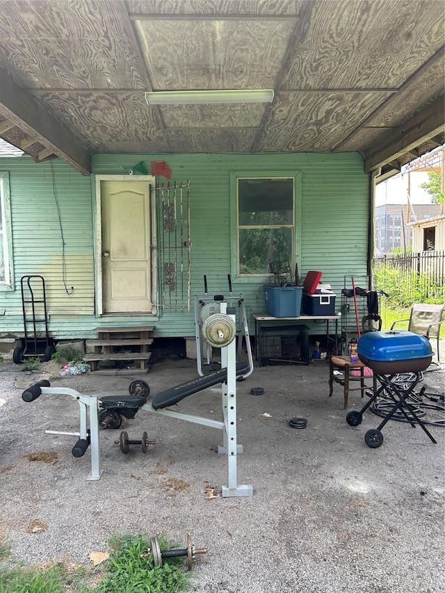 1506 Cordell St, Houston, TX 77009 - view of patio / terrace featuring entry steps and grilling area