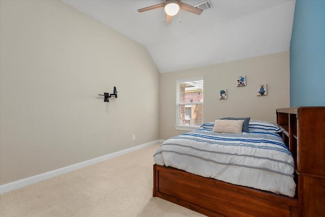 18135 Berry Garden Ln, Spring, TX 77379 - bedroom featuring vaulted ceiling, carpet flooring, and ceiling fan