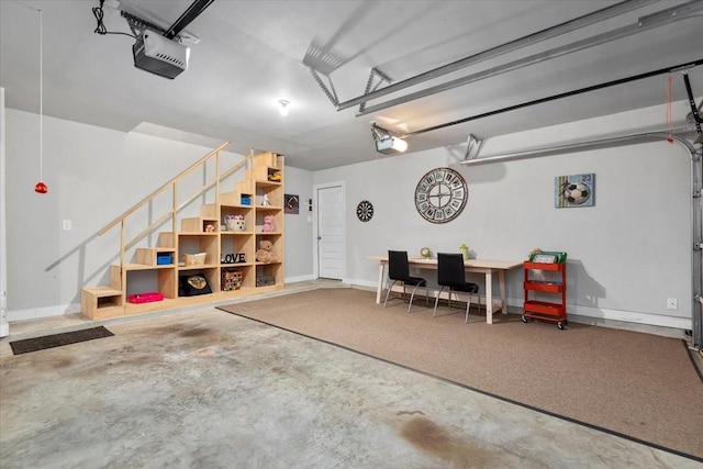 18135 Berry Garden Ln, Spring, TX 77379 - garage with a garage door opener and an office area
