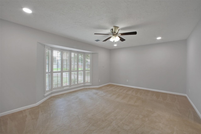 15815 Baytree Dr, Houston, TX 77070 - unfurnished room featuring ceiling fan, light colored carpet, and recessed lighting