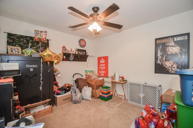 22218 Woodseem Ct, Katy, TX 77449 - rec room featuring carpet and a ceiling fan