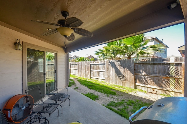 22218 Woodseem Ct, Katy, TX 77449 - view of patio / terrace featuring ceiling fan