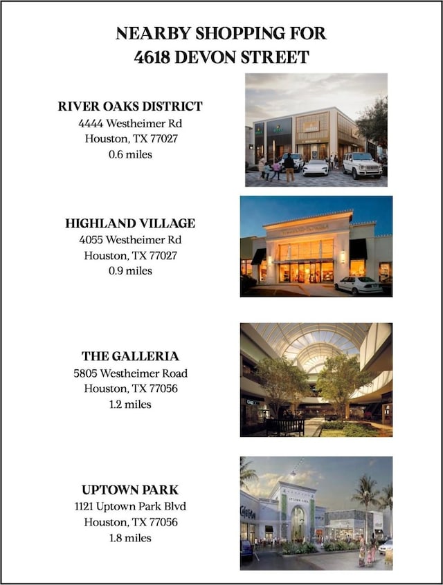 4618 Devon St, Houston, TX 77027 - view of a document with multiple images