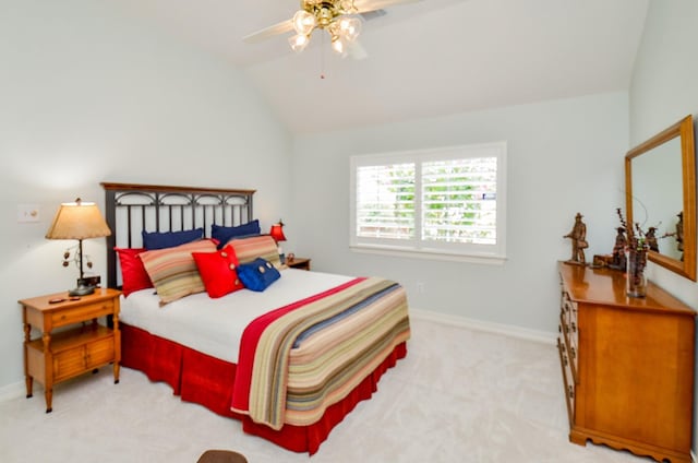 2014 Shadow Forest Dr, Katy, TX 77494 - carpeted bedroom with lofted ceiling and a ceiling fan