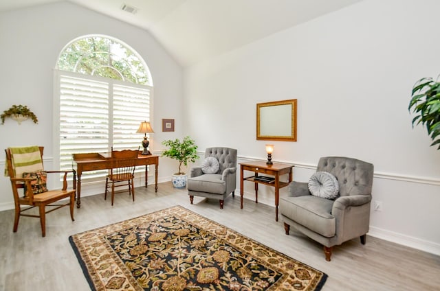 2014 Shadow Forest Dr, Katy, TX 77494 - sitting room featuring vaulted ceiling and light wood-style flooring