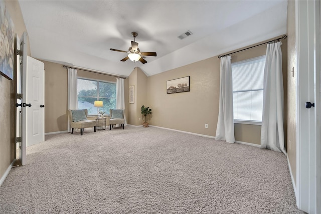 18219 Water Mill Dr, Cypress, TX 77429 - living area with ceiling fan and carpet flooring