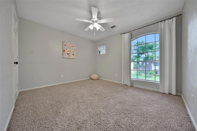 18219 Water Mill Dr, Cypress, TX 77429 - carpeted spare room featuring a ceiling fan and baseboards