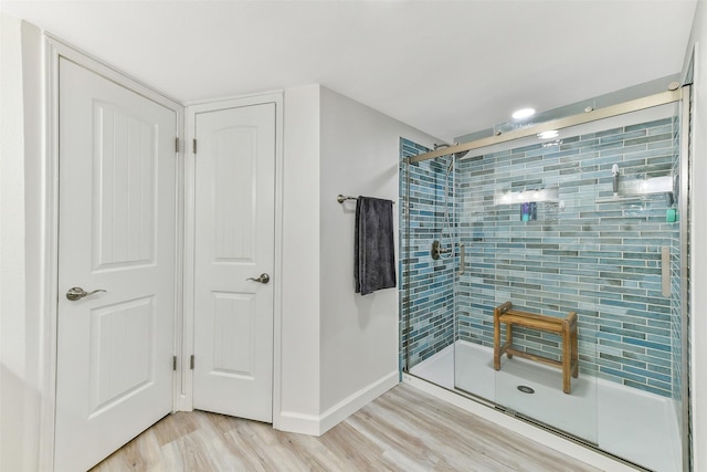3510 Ledgestone Dr, Houston, TX 77059 - full bathroom with wood finished floors and a stall shower