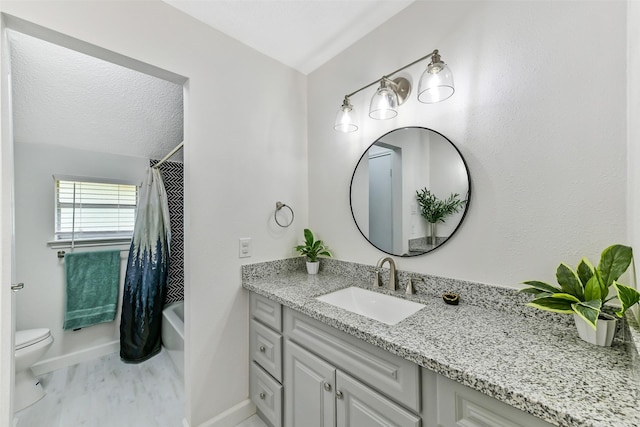 3510 Ledgestone Dr, Houston, TX 77059 - full bathroom featuring vanity and shower / bath combo with shower curtain