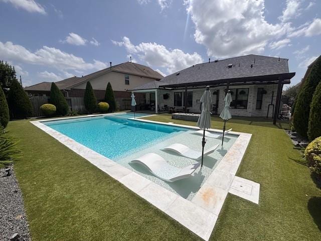 10214 Texas Sage Way, Cypress, TX 77433 - view of swimming pool with a fenced backyard and a patio area