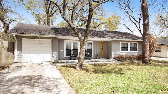 8106 Montridge Dr, Houston, TX 77055 - ranch-style home featuring an attached garage, driveway, a porch, and board and batten siding