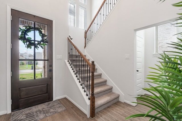 4118 Palmer Meadow Ct, Katy, TX 77494 - foyer entrance with wood finished floors and stairs