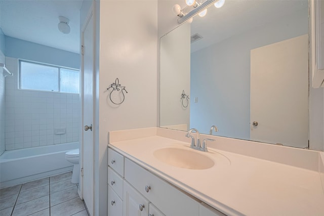 22522 Round Valley Dr, Katy, TX 77450 - full bathroom featuring vanity, tile patterned floors, and shower / bath combination