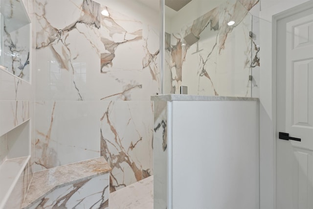11 Forge Hill Pl, The Woodlands, TX 77381 - bathroom featuring a marble finish shower