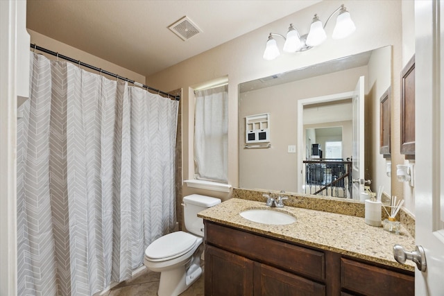 28842 Thornbird Ct, Katy, TX 77494 - full bathroom featuring vanity, tile patterned flooring, and curtained shower