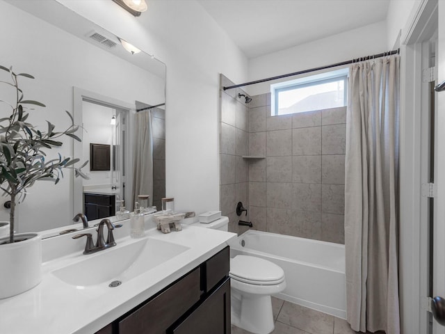 10515 Trinity Springs Dr, Cypress, TX 77433 - full bath featuring vanity, shower / tub combo, and tile patterned floors