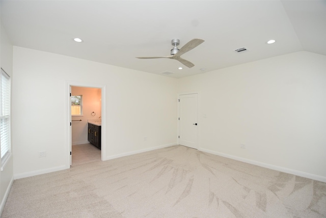 729 Caperton St, Houston, TX 77022 - spare room with light colored carpet, ceiling fan, and recessed lighting