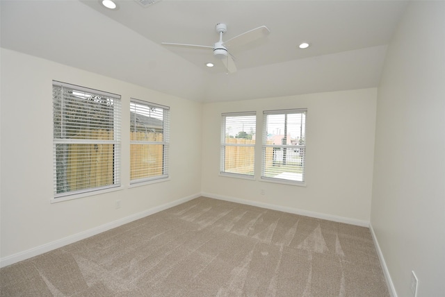 729 Caperton St, Houston, TX 77022 - spare room with light carpet, recessed lighting, and a ceiling fan