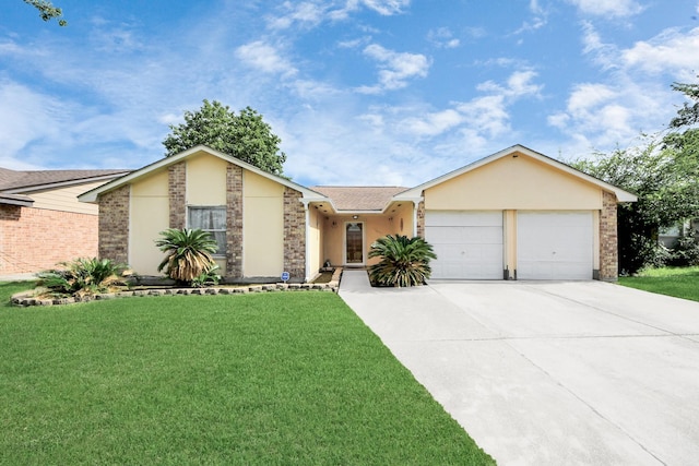 13411 Natasha Ln, Houston, TX 77015 - view of front of property with a garage, a front yard, and driveway