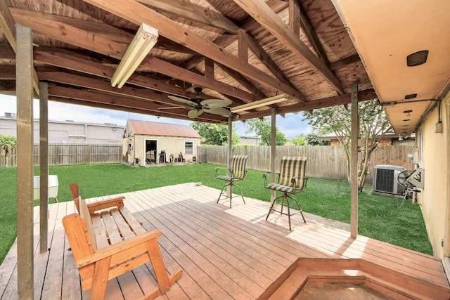 13411 Natasha Ln, Houston, TX 77015 - deck with a fenced backyard and an outdoor structure