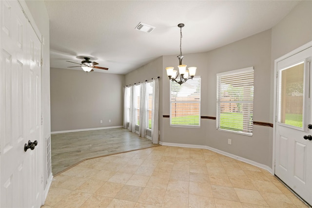 12106 Hawthorne Hill Cir, Humble, TX 77346 - foyer entrance with a chandelier and ceiling fan