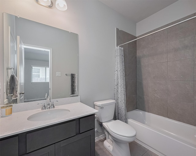 25446 Fossa Dr, Tomball, TX 77375 - full bath with vanity, tile patterned flooring, and shower / bath combo with shower curtain