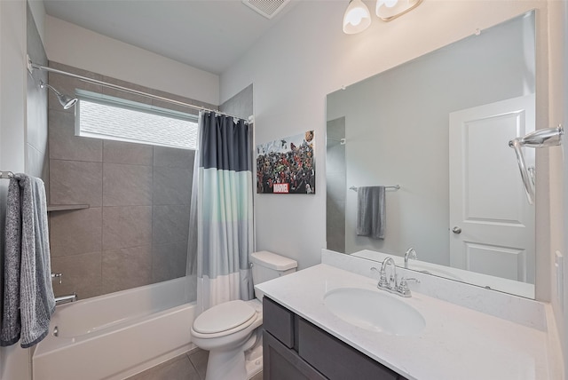 25446 Fossa Dr, Tomball, TX 77375 - full bath with vanity, shower / bath combination with curtain, and tile patterned floors