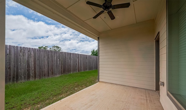 25446 Fossa Dr, Tomball, TX 77375 - view of patio with ceiling fan