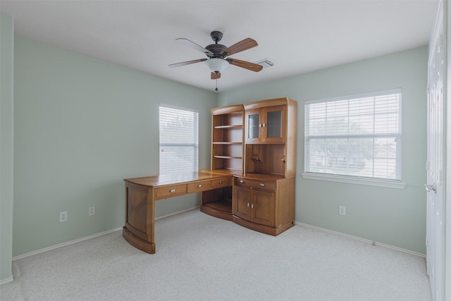 18107 Mayfield Meadow Ln, Richmond, TX 77407 - unfurnished office featuring carpet flooring and a ceiling fan