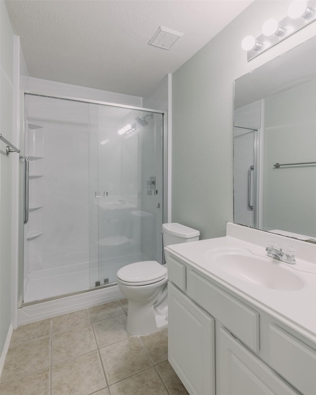 18107 Mayfield Meadow Ln, Richmond, TX 77407 - full bathroom featuring vanity, a stall shower, and tile patterned flooring