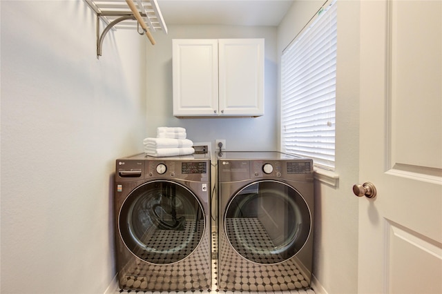 1964 Augusta Dr, Houston, TX 77057 - laundry area with independent washer and dryer, cabinet space, and plenty of natural light