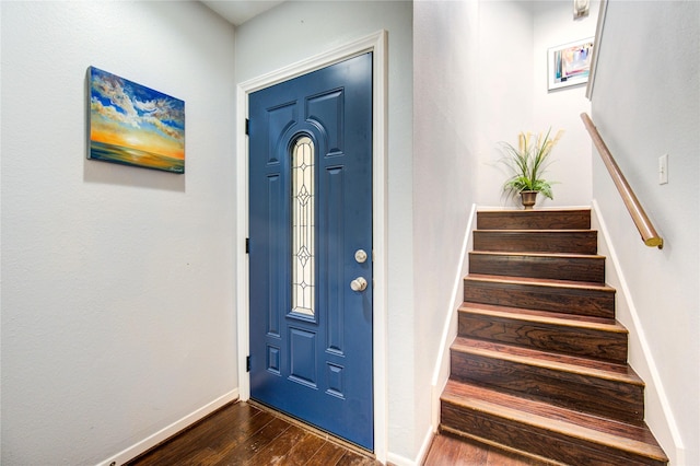 1964 Augusta Dr, Houston, TX 77057 - foyer featuring dark wood finished floors and stairs