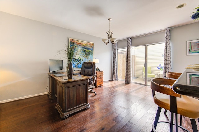 1964 Augusta Dr, Houston, TX 77057 - home office with dark wood-type flooring