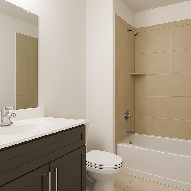 13406 Pine Tree Forest Trl, Houston, TX 77049 - bathroom featuring vanity, bathtub / shower combination, and tile patterned flooring