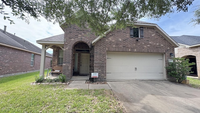 20530 Keegans Ledge Ln, Cypress, TX 77433 - french country inspired facade with brick siding, driveway, a front lawn, and roof with shingles