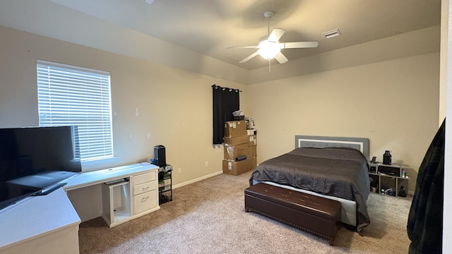 20530 Keegans Ledge Ln, Cypress, TX 77433 - bedroom with carpet flooring, an office area, and a ceiling fan