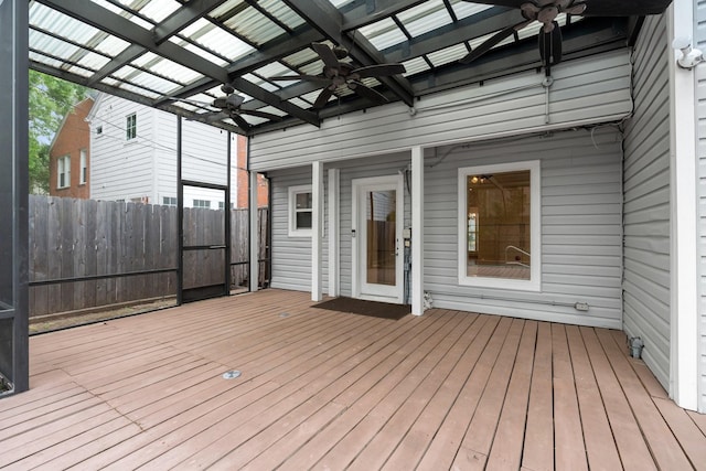 2409 Dryden Rd, Houston, TX 77030 - wooden terrace featuring a ceiling fan