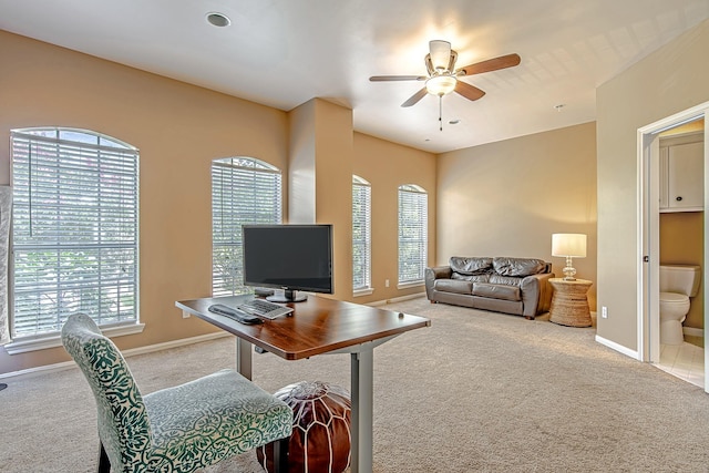 2315 Huldy St, Houston, TX 77019 - carpeted office space featuring plenty of natural light and a ceiling fan