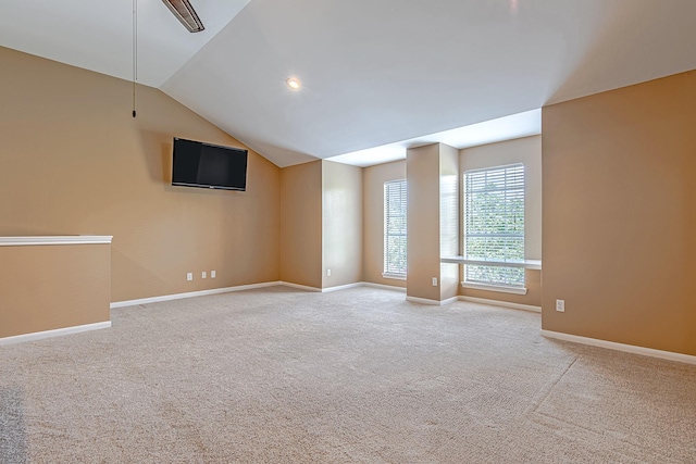 2315 Huldy St, Houston, TX 77019 - carpeted spare room featuring lofted ceiling and baseboards