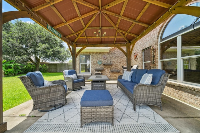 3803 Caleb Ln, Missouri City, TX 77459 - view of patio with a gazebo and outdoor lounge area