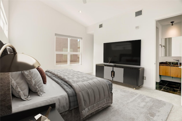 2232 Leeland St, Houston, TX 77003 - bedroom featuring carpet and vaulted ceiling