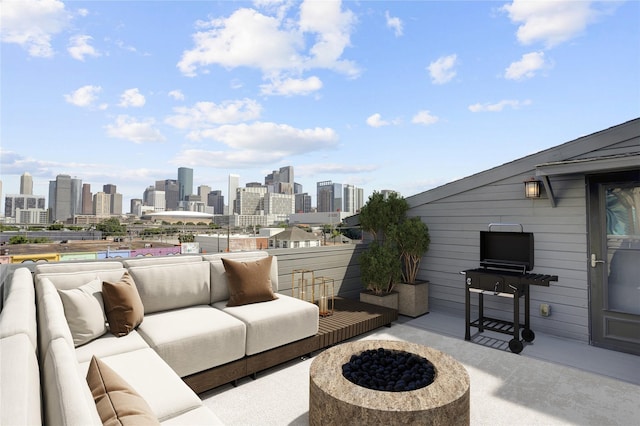 2232 Leeland St, Houston, TX 77003 - patio / terrace featuring an outdoor living space with a fire pit