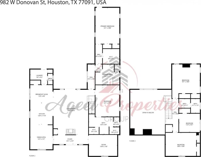 982 W Donovan St, Houston, TX 77091 - view of home floor plan