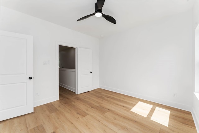 3327 Cornell St Unit A B, Houston, TX 77022 - unfurnished bedroom with light wood-style floors and ceiling fan