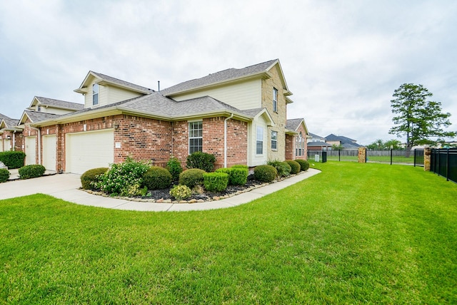18702 Cypress Loch Dr, Spring, TX 77379 - view of home's exterior featuring a garage, brick siding, concrete driveway, and a shingled roof