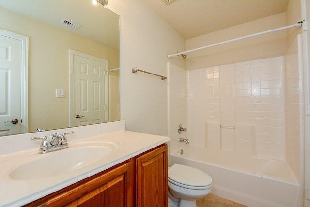 18702 Cypress Loch Dr, Spring, TX 77379 - bathroom featuring vanity, shower / bath combination, and tile patterned flooring