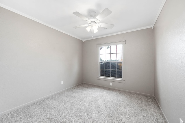 17203 Kettle Creek Dr, Spring, TX 77379 - spare room with carpet, a ceiling fan, and ornamental molding